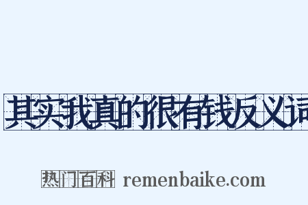 其实我真的很有钱反义词是什么意思的图片